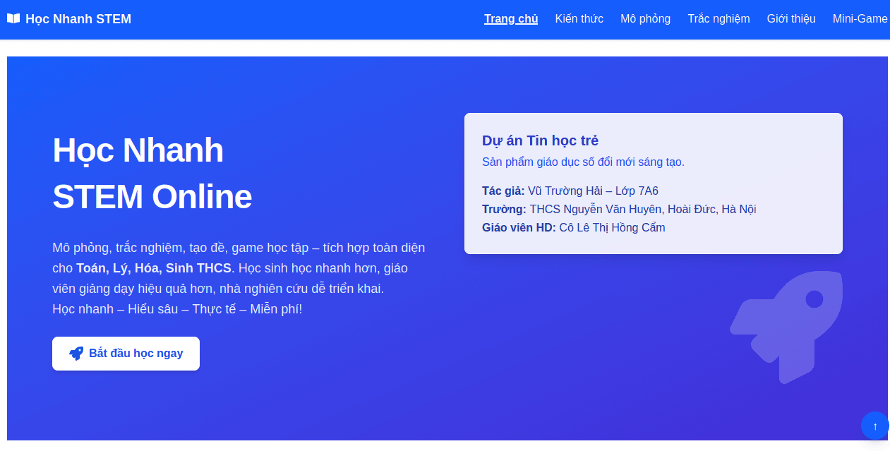 Học stem online miễn phí, giáo dục stem cho học sinh